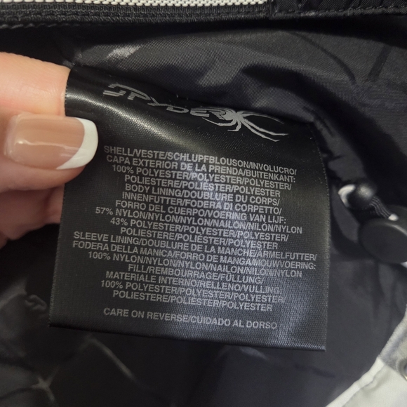 Spyder XT.L Girl Reflective Silver & White Waterproof Winter Ski Jacket Size 14 - Picture 14 of 16